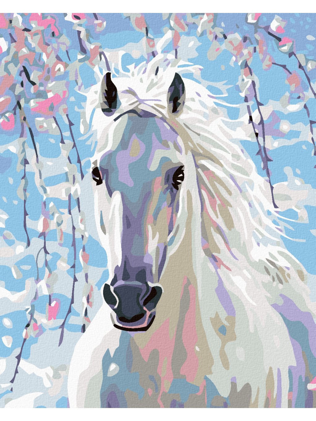 Haft diamentowy - Biały koń