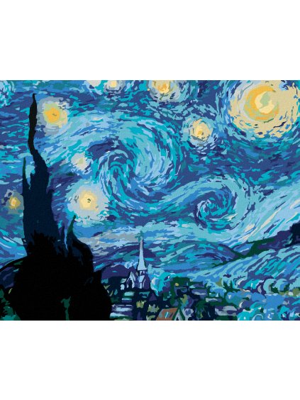 Haft diamentowy - Gwiaździsta noc (Van Gogh)