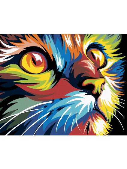 Haft diamentowy - Kolorowy kot