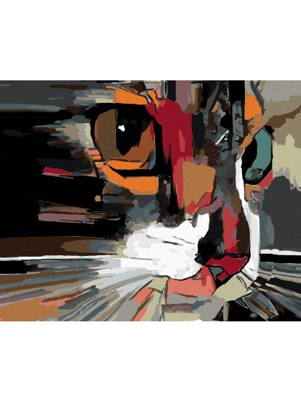 Haft diamentowy - Kot – abstrakcja