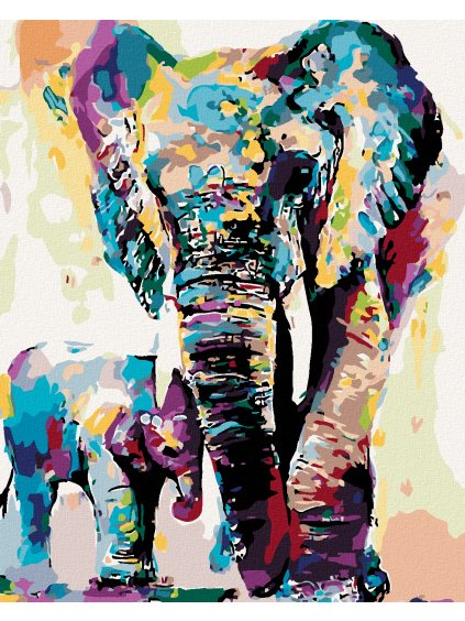 Haft diamentowy - Kolorowe słonie