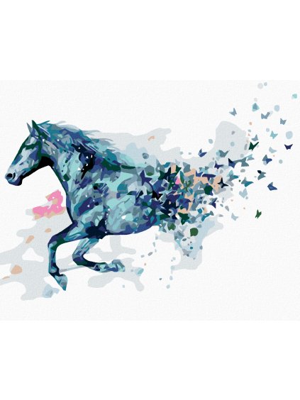 Haft diamentowy - Niebieski koń – abstrakcja