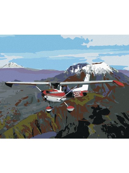 Haft diamentowy - Samolot nad wulkanem