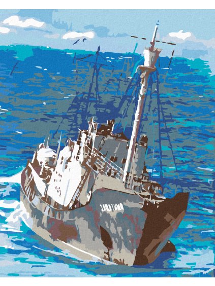 Haft diamentowy - Kuter rybacki na morzu