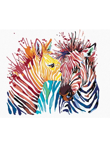 Haft diamentowy - Kolorowa zebra