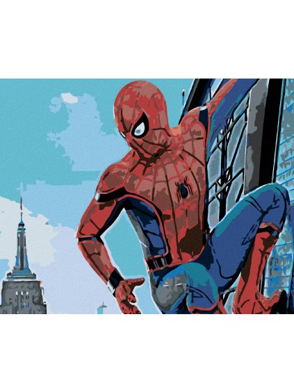Haft diamentowy - Spiderman na drapaczu chmur