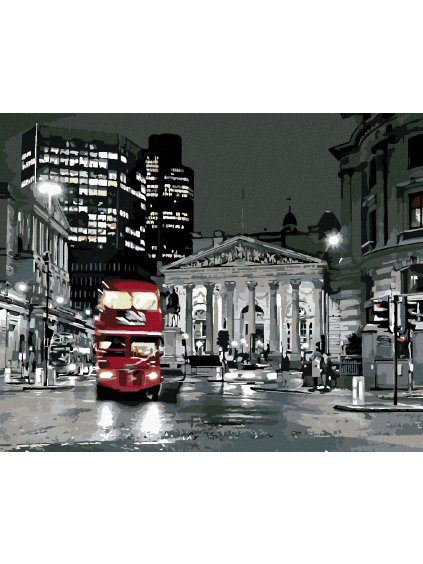Haft diamentowy - Londyński autobus nocą