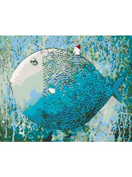 Haft diamentowy - Niebieska ryba
