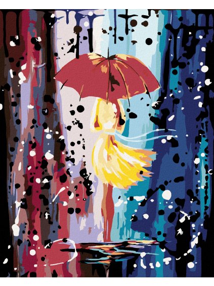 Haft diamentowy - Abstrakcja z parasolem