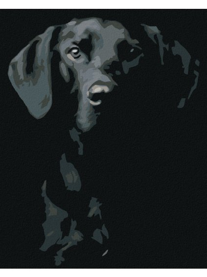 Haft diamentowy - Czarny pies z wycignietym językiem