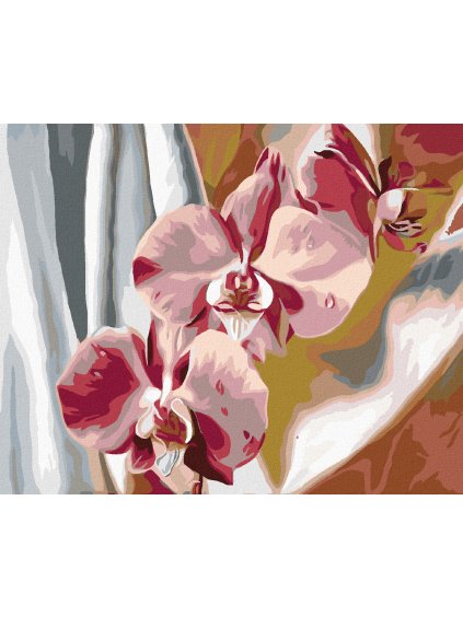 Haft diamentowy - Różowa orchidea