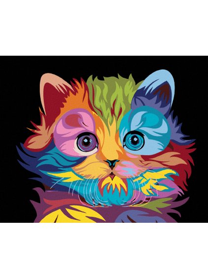 Haft diamentowy - Kolorowy kotek