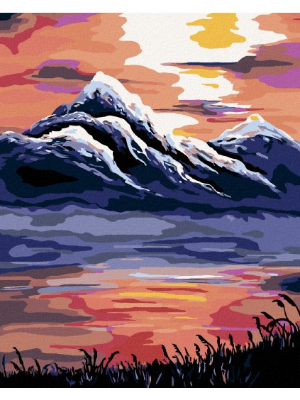 Haft diamentowy - Zachód słońca nad górami