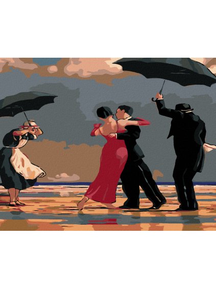 Haft diamentowy - Taniec w deszczu na plaży