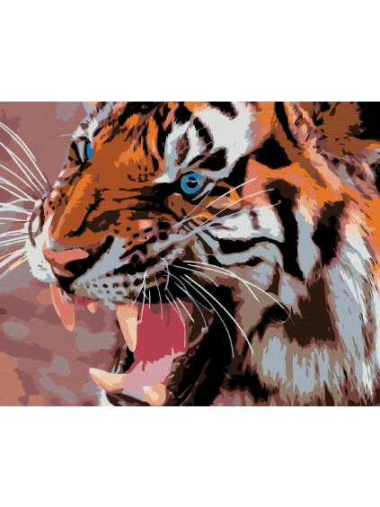 Haft diamentowy - Malowanie po numerach -Niebieskooki tygrys