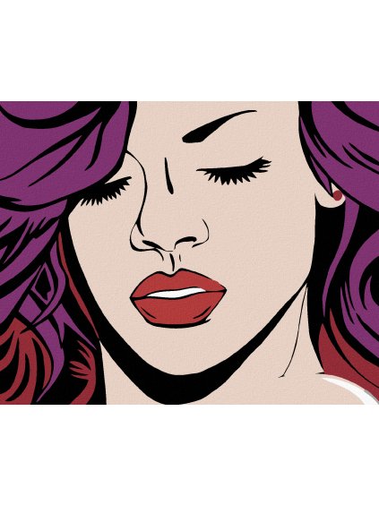 Haft diamentowy - Dziewczyna z fioletowymi włosami