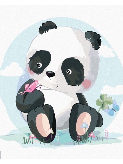 Haft diamentowy - PANDA Z MOTYLEM