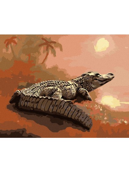 Haft diamentowy - ALIGATOR ZAPATRZONY W WODĘ (D. RUSTY RUST)