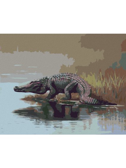 Haft diamentowy - ALIGATOR WCHODZĄCY DO WODY II (D. RUSTY RUST)