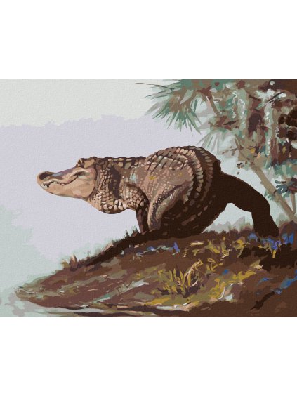 Haft diamentowy - ALIGATOR NA BRZEGU (D. RUSTY RUST)