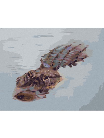 Haft diamentowy - ALIGATOR PŁYWAJĄCY W WODZIE (D. RUSTY RUST)