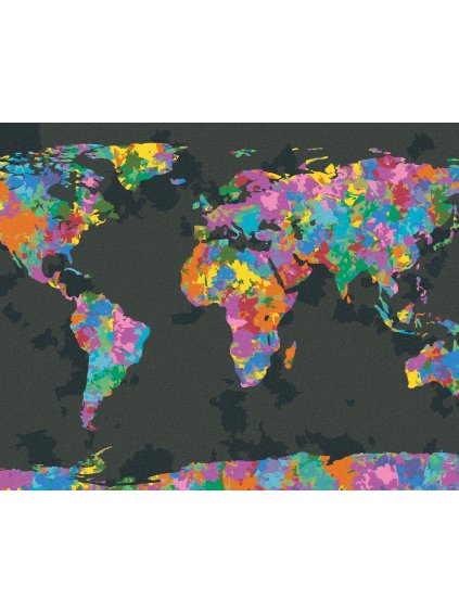 Haft diamentowy - KOLOROWA MAPA ŚWIATA