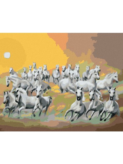 Haft diamentowy - BIAŁE KONIE W CHMURACH (D. RUSTY RUST)