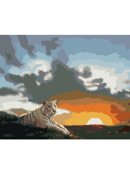 Haft diamentowy - BIAŁY TYGRYS I ZACHÓD SŁOŃCA (D. RUSTY RUST)
