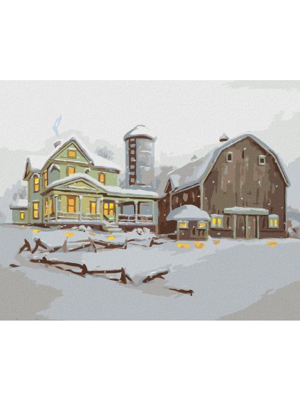 Haft diamentowy - DOM I STODOŁA W ZIMIE (D. RUSTY RUST)