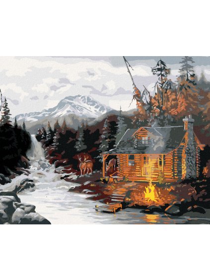 Haft diamentowy - JELENIE NAD RZEKĄ W GÓRACH (D. RUSTY RUST)