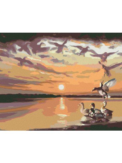 Haft diamentowy - KACZKI, CHMURY I ZACHÓD SŁOŃCA (D. RUSTY RUST)
