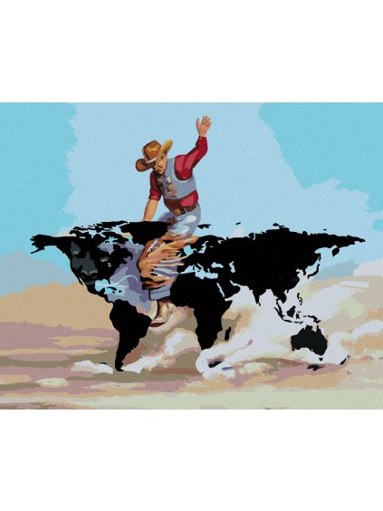 Haft diamentowy - KOWBOJ I BYK JAKO MAPA ŚWIATA (D. RUSTY RUST)