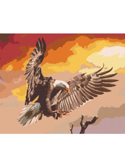 Haft diamentowy - LECĄCY ORZEŁ NA CZERWONYM TLE (D. RUSTY RUST)
