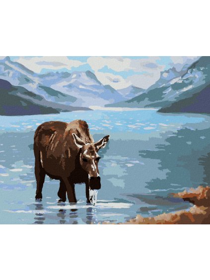 Haft diamentowy - ŁOŚ PIJĄCY WODĘ (D. RUSTY RUST)