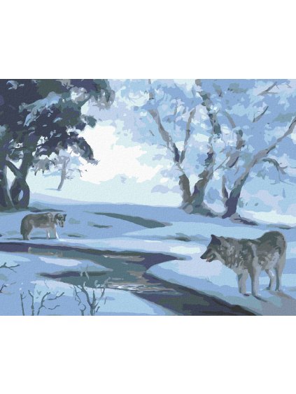 Haft diamentowy - WILKI NAD RZEKĄ ZIMĄ (D. RUSTY RUST)