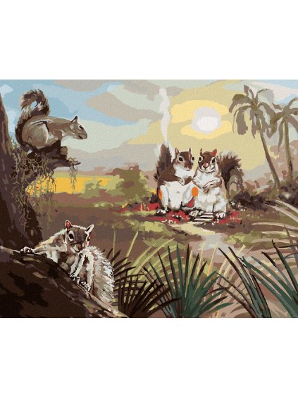 Haft diamentowy - WIEWIÓRKI I ZACHÓD SŁOŃCA (D. RUSTY RUST)