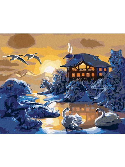 Haft diamentowy - ZWIERZĘTA W DOMU I ZACHÓD SŁOŃCA (D. RUSTY RUST)