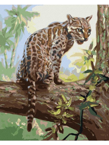 Haft diamentowy - MŁODE OCELOTA NA DRZEWIE (D. RUSTY RUST)