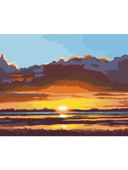 Haft diamentowy - SŁOŃCE ZACHODZĄCE NAD WODĄ (D. RUSTY RUST)