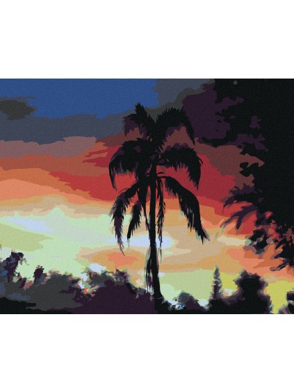 Haft diamentowy - PALMA I ZACHÓD SŁOŃCA (D. RUSTY RUST)