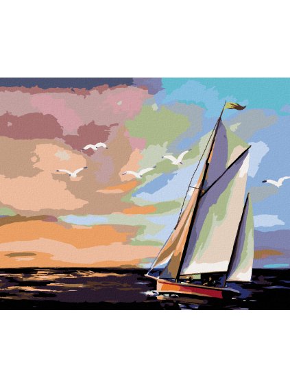 Haft diamentowy - ŻAGLOWCE I KOLOROWY ZACHÓD SŁOŃCA (D. RUSTY RUST)