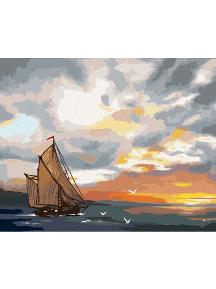 Haft diamentowy - ŻAGLOWCE NA MORZU I ZACHÓD SŁOŃCA (D. RUSTY RUST)