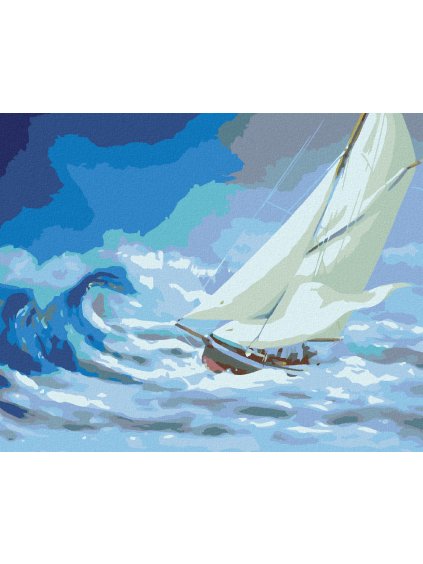 Haft diamentowy - ŻAGLOWIEC NA WZBURZONYM MORZU (D. RUSTY RUST)