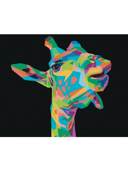 Haft diamentowy - ŻYRAFA W STYLU POP-ART NA CZARNYM TLE
