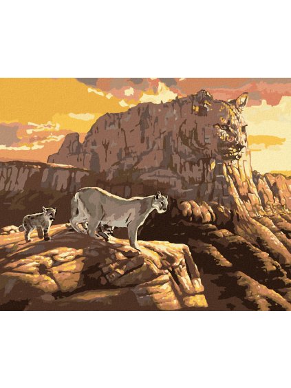 Haft diamentowy - PUMA, SKAŁY I ZACHÓD SŁOŃCA (D. RUSTY RUST)