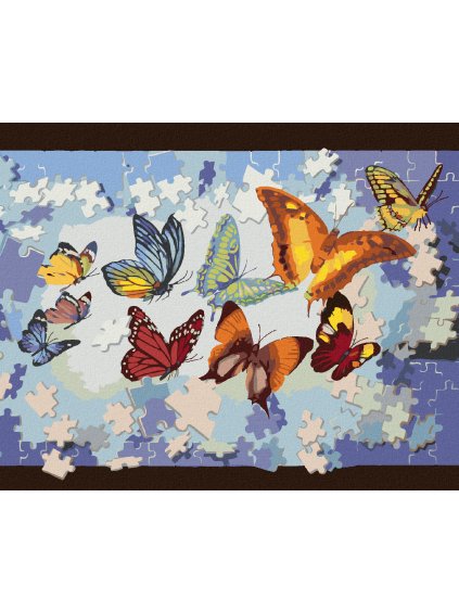 Haft diamentowy - PUZZLE I MOTYLE (D. RUSTY RUST)