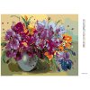 Haft diamentowy - Bukiet irysów w wazonie