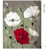 Haft diamentowy - Białe i czerwone maki