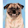 Haft diamentowy - Brązowy mops (Wariant płótno bez ramy, Rozmiar 40x50 cm)
