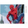 Haft diamentowy - Spiderman na drapaczu chmur (Wariant płótno bez ramy, Rozmiar 40x50 cm)